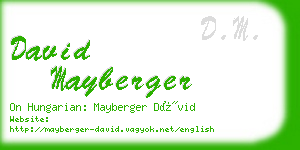 david mayberger business card